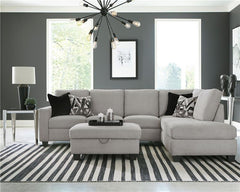 Whitson Upholstered Track Arm Sectional Chaise Sofa Stone - 509766