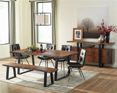 Ditman Live Edge Dining Bench Grey Sheesham and Black - 110183