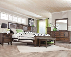 Franco 4-piece California King Bedroom Set Burnished Oak - 200971KW-S4