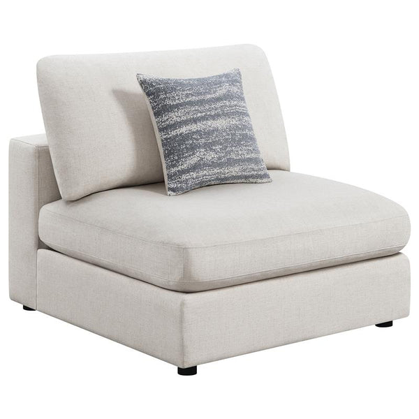 Serene Upholstered Armless Chair Beige - 551321