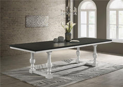 Aventine Rectangular Dining Table with Extension Leaf Charcoal and Vintage Chalk - 108241