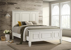 Sandy Beach Wood California King Panel Bed Cream White - 201301KW