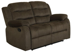Rodman 2-piece Upholstered Reclining Sofa Set Olive Brown - 601881-S2