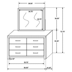 Brantford 6-drawer Dresser with Mirror Coastal White - 207053M