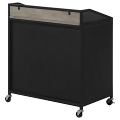 Arlette Wine Cabinet with Wire Mesh Doors Grey Wash and Sandy Black - 183476