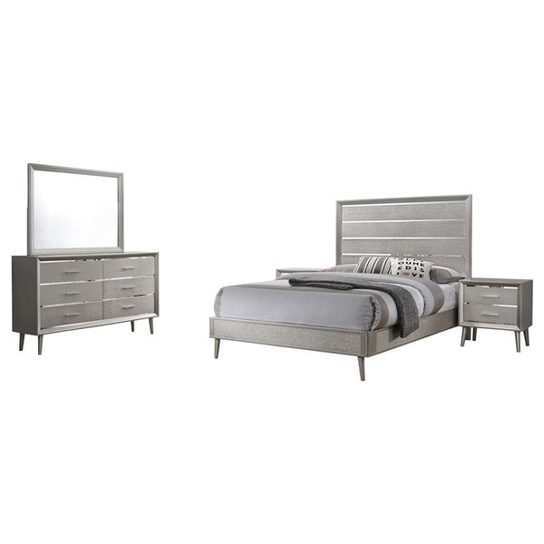 Ramon 4-piece Queen Bedroom Set Metallic Sterling - 222701Q-S4