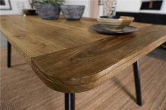 Maverick Rectangular Tapered Legs Dining Table Natural Mango and Black - 123041