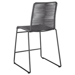 Jerome Upholstered Counter Height Stools with Footrest (Set of 2) Charcoal and Gunmetal - 192063