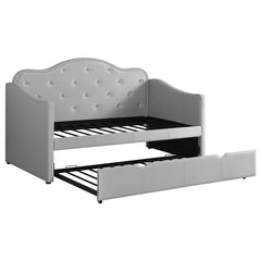 Elmore Upholstered Twin Daybed with Trundle Light Grey - 300629