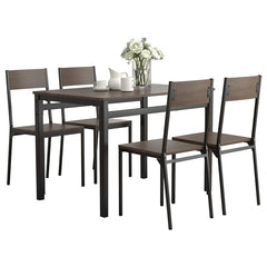 Lana 5-piece Rectangular Dining Table Set Dark Brown and Matte Black - 150505