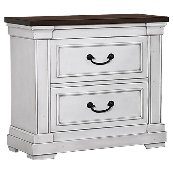 Hillcrest 2-drawer Nightstand Distressed White - 223352