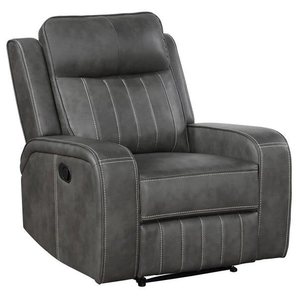 Raelynn Upholstered Track Arm Recliner Grey - 603193