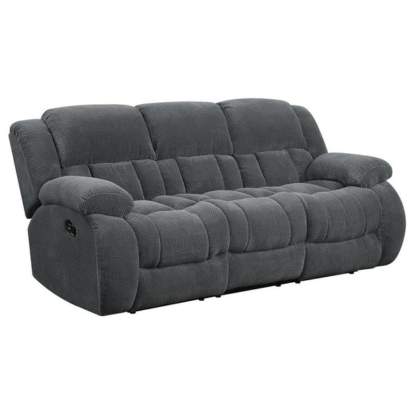 Weissman Upholstered Padded Arm Reclining Sofa Grey - 601921