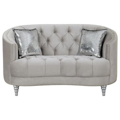 Avonlea 2-piece Upholstered Sloped Arm Sofa Set Grey Velvet - 508461-S2