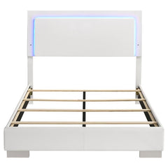 Felicity Wood Full LED Panel Bed White High Gloss - 203500F