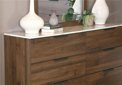 Mays 6-drawer Dresser with Mirror Walnut - 215963M
