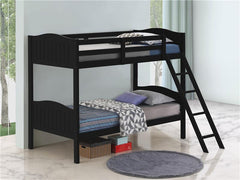 Arlo Wood Twin Over Twin Bunk Bed Black - 405053BLK