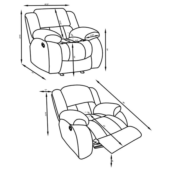 Weissman 3-piece Upholstered Reclining Sofa Set Grey - 601921-S3