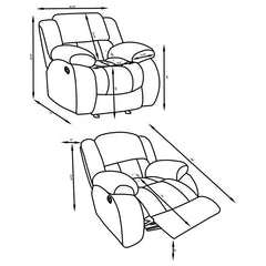 Weissman 3-piece Upholstered Reclining Sofa Set Grey - 601921-S3