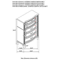 Evangeline 6-drawer Bedroom Chest Silver Oak - 223395