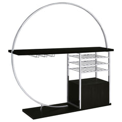 Risley 2-door Circular LED Home Bar with Wine Storage Dark Charcoal - 182799