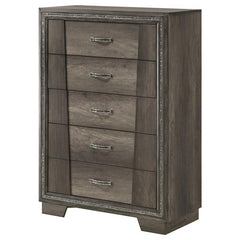 Janine 5-drawer Bedroom Chest Grey - 223555