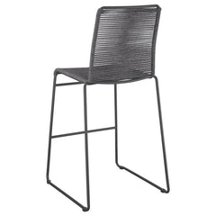 Jerome Upholstered Bar Stools with Footrest (Set of 2) Charcoal and Gunmetal - 192064