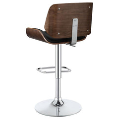Folsom Upholstered Adjustable Bar Stool Black and Chrome - 130502
