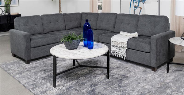 Georgina Upholstered Armless Chair Steel Grey - 551701