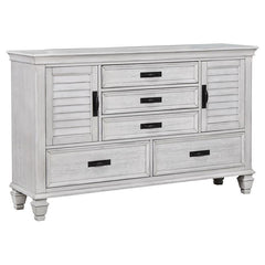 Franco 5-piece Queen Bedroom Set Distressed White - 205331Q-S5