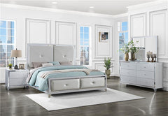 Larue 4-piece California King Bedroom Set Silver - 224491KW-S4