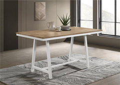 Hollis Rectangular Counter Height Dining Table Brown and White - 122248