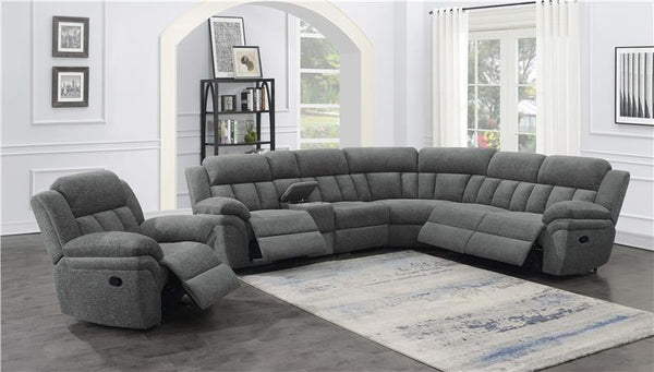 Bahrain 6-piece Modular Reclining Sectional Sofa Charcoal - 609540