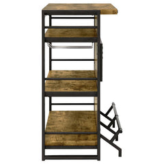 Renaldi Bar Unit with Stemware Rack Antique Nutmeg - 130071