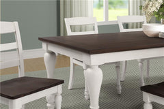Madelyn Dining Table with Extension Leaf Dark Cocoa and Coastal White - 110381