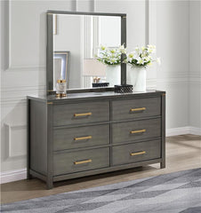 Kieran 6-drawer Dresser with Mirror Grey - 224743M