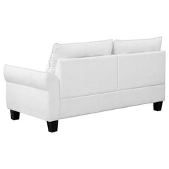 Caspian Upholstered Curved Arm Chaise Sectional Sofa White - 509550