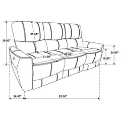 Greenfield Upholstered Power Reclining Sofa Saddle Brown - 610264P