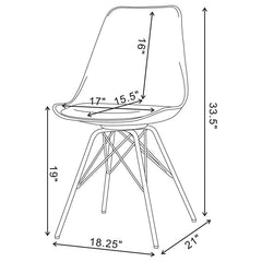 Juniper Armless Dining Chairs Black and Chrome (Set of 2) - 102682