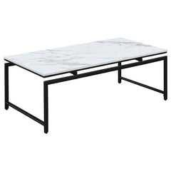 Clark 3-piece Faux Marble Top Coffee Table Set White - 708153