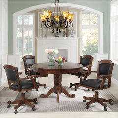 Turk 3-in-1 Round Pedestal Game Table Tobacco - 100871