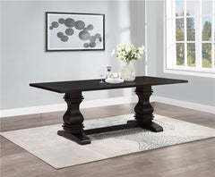 Parkins Double Pedestals Dining Table Rustic Espresso - 107411