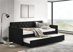 Kendall Upholstered Twin Daybed with Trundle Black - 300826