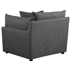 Sasha 3-Piece Upholstered Sofa Barely Black - 551681-SETB