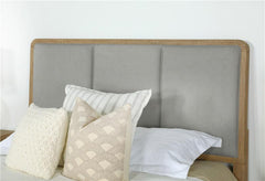 Arini Upholstered Eastern King Panel Bed Sand Wash and Grey - 224301KE