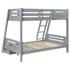 Trisha 2-drawer Wood Twin Over Full Bunk Bed Grey - 460562TF
