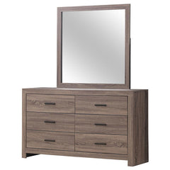 Brantford 6-drawer Dresser with Mirror Barrel Oak - 207043M