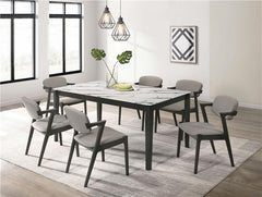 Stevie 7-piece Rectangular Dining Set White and Black - 115111WG-S7