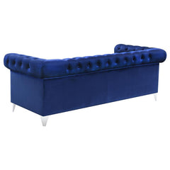 Bleker 3-piece Upholstered Tuxedo Arm Tufted Sofa Set Blue - 509481-S3