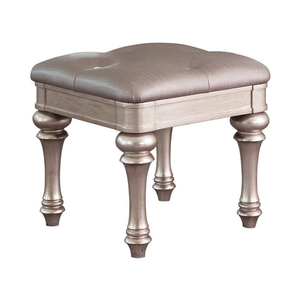 Bling Game Upholstered Vanity Stool Metallic Platinum - 204189